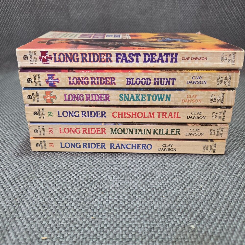 Lot of 6 Clay Dawson Long Rider Western Paperbacks - Diamond Series Lot